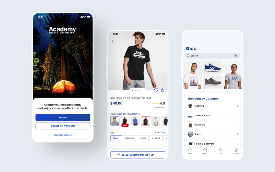 Academy Sports + Outdoors Mobile App Design