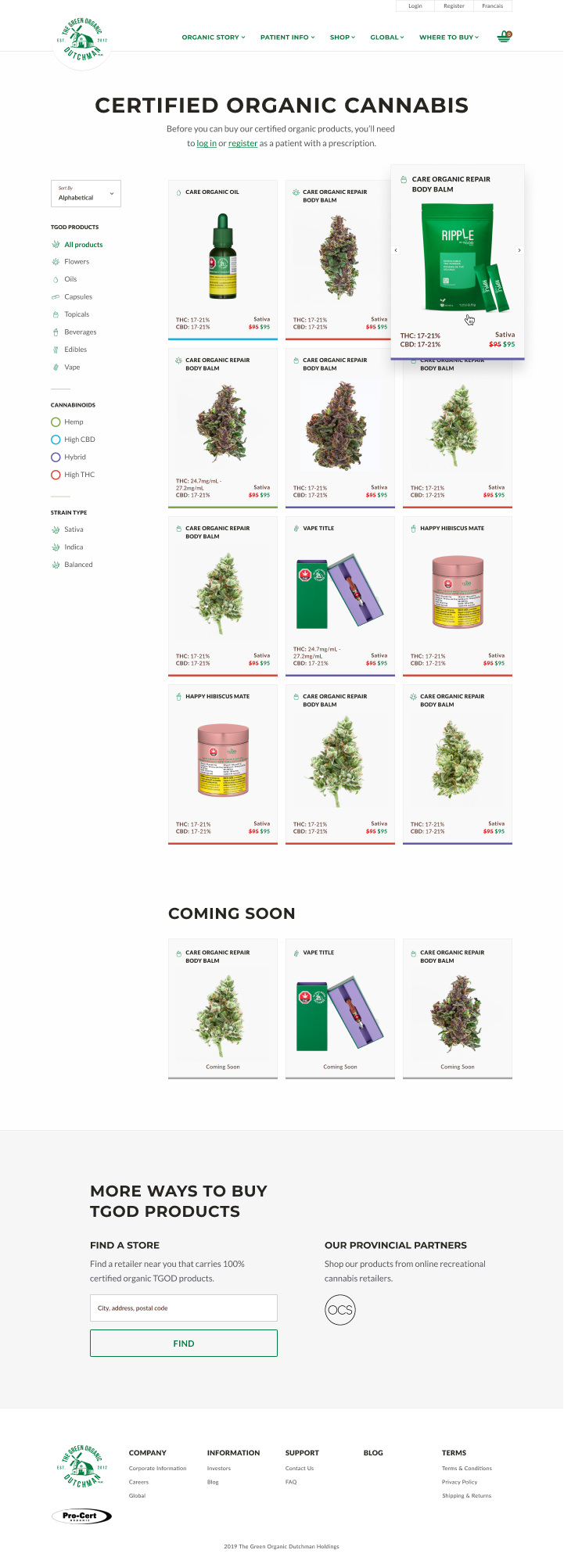 TGOD Ecommerce Redesign List Page