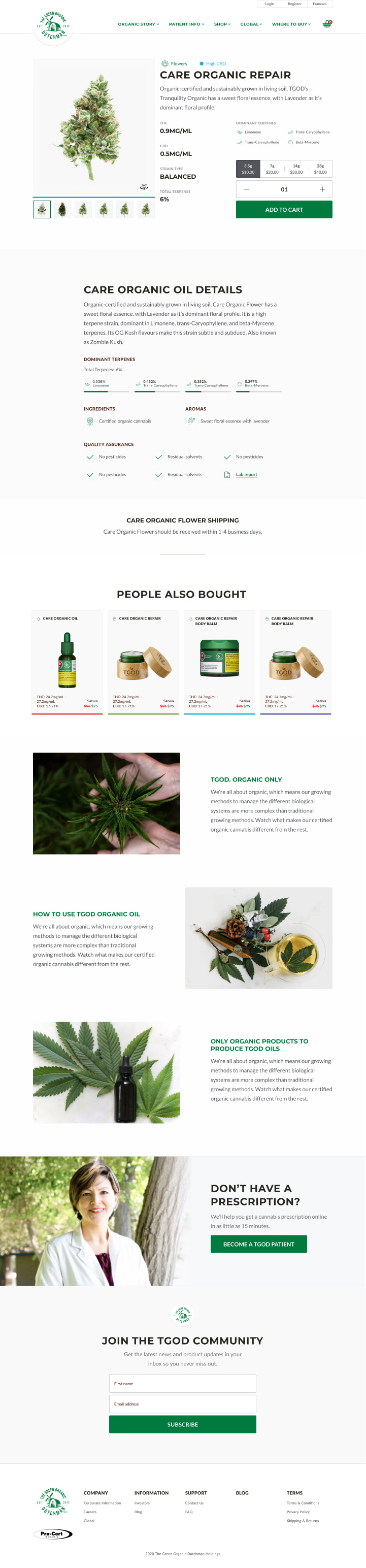 TGOD Ecommerce Redesign Product Page